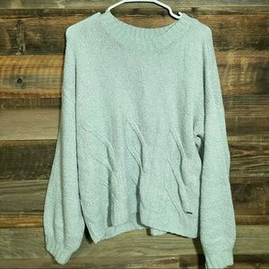 HOLLISTER Women's Blue Crewneck Cable Knit Fall Sweater - Size Medium